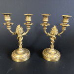 Paire de candélabres de style Louis XVI